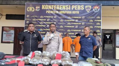 Polresta Jayapura Kota Berhasil Gagalkan Peredaran 7,5 Kg Narkotika, Tiga Pelaku Diamankan