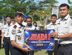 Ditjenpas Papua FC Raih Juara Mini Soccer, Jadi Kado Ulang Tahun Kakanwil